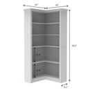 Modern 5-Tier Corner Bookshelf with Adjustable Storage in White MDF for Bedroom and Living Room