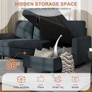 Dark Grey LShaped Convertible Sleeper Sofa Durable