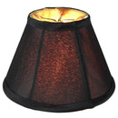 6"W x 5"H Set of 6 Candelabra Stretch Black With Gold Liner Clip-On Lampshade