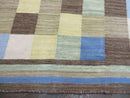 5' X 8' Hand-knotted Kilim Dhurrie Wool Cotton Rug Flat Weave Carpet Checkered Pattern Colorful Multicolor