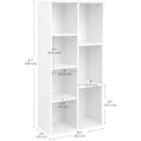 White 7 Compartment Bookcase Shelving Unit For Living Room And Home Office