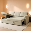 Linen Beige Multifunctional Sleeper Sofa With Storage