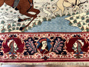 Rare Persian Kashan Pictorial Rug 6x9, King Bahram Hunting Scene, Persian Kings, Hand Knotted Persian Rug for Wall Hanging, Antique, Wool