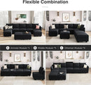 Premium Velvet Black Multifunctional Storage Ottoman