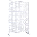 Outdoor & Indoor Metal Privacy Screen 76' H×48' W Freestanding Decorative Privacy Screen White