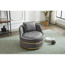 Swivel Chair, 360 Swivel Accent Chair, Faux Leather Barrel Chair Club Chair, Padded Single Chair for Living Room/Bedroom/Study/Waiting Room