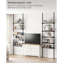 5 Tier Narrow Ladder Bookshelf With Floor To Ceiling Mount
