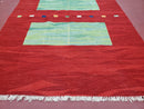 Red Turkish Kilim Rug, 5x7 - 6x8 Rugs, Red and Green Kilim Carpet, Kilim Area Rugs, Flatweave No Pile Rug, New Turkish Rug, Handmade Kilim