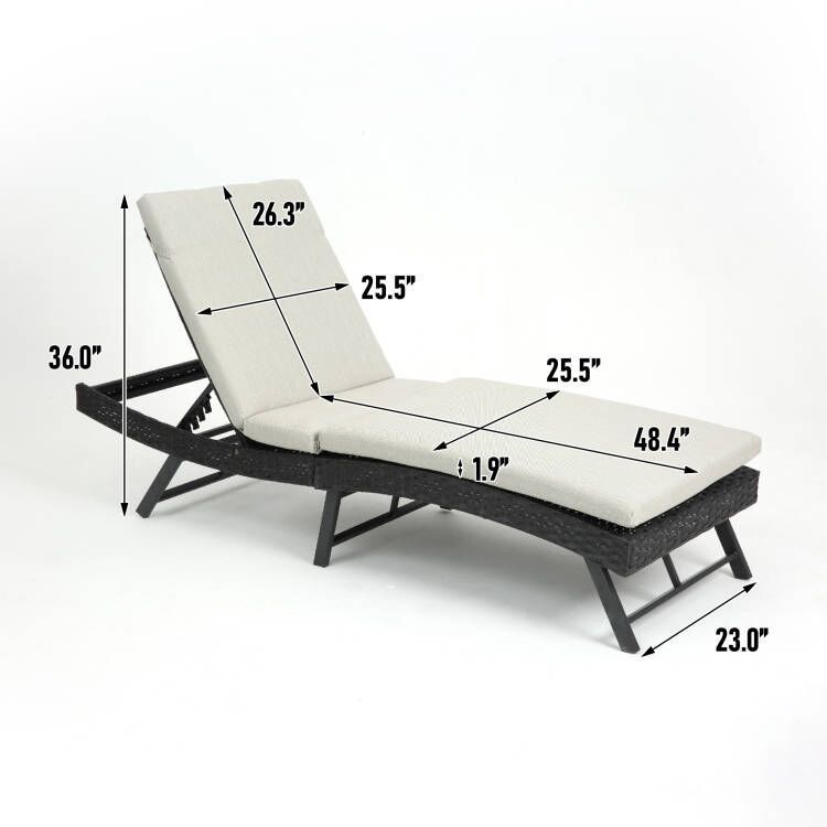 Walker Edison | Outdoor Wicker Lounge Adjustable Chair