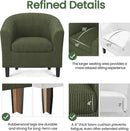 Corduroy Barrel Chairs Set of 2 Dark Green Upholstered
