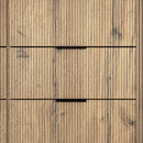 Modern 6-Drawer Natural Wood MDF Cabinet with Metal Rounded Corners and Exquisite Handles – Multi-Functional Storage