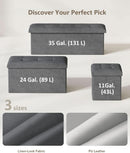 Charcoal Gray Classic Folding Storage Ottoman 43Inch