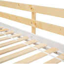 Twin over Twin House Bunk Bed with Roof, Window, Window Box, Door, with Safety Guardrails and Ladder, Natural/White