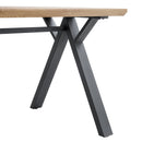 63'x35.4' Wood-Textured MDF Dining Table with Black A-Frame Legs.Density Board Sticker,Iron Pipe Spraying,Suitable for various occasions such as living rooms, kitchens, terraces, etc.