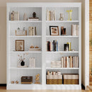 83" Tall Wood Bookcase Suite, 5-Tier Home Decor Bookshelves Suite with Adjustable Shelves,Storage Organizer for CDs/Books/Movies,Free Standing Storage Shelves Suite for Living Room,Office,White