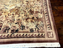 Aubusson Wool Rug 9x11, Wool with Silk Highlights, European Design, Vintage, Handmade, Floral, Fine 210 KPSI