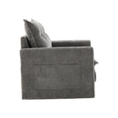 UNITED WE WIN Swivel Barrel Chair - Mid Century Modern Chair, Thick Padded Arm Chair with Solid Metal Base, Comfortable Single Sofa Chair, Swivel Accent Chair for Living Room Bedroom
