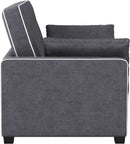 Ainsley Loveseat With Pull Out Sleeper Microfiber Charcoal