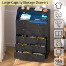 Tall Black Dresser With Customizable RGB Illumination