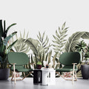 Stylish Green Exotic Leaves Wallpaper