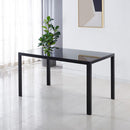 Dining Table with metal leg and glass,Modern Space Saving Kitchen Table for Living Room,black glass table,120x70x75cm,dining table,kitchen table,coffee table