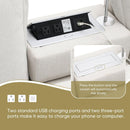 [VIDEO+NEW]109*57' Modern Sectional Cloud Sofa with Console,USB charger,Reading Light,Cup Holder,Wide Seat,4 Seat Chenille Modular Couch,Storable Indoor Funiture for Living Room,Apartment,2 Colors