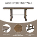 6-Piece Dining Table Set, 60inch to 78inch Extendable Wood Dining Table with Removable Leaf, Kitchen Table Set with 4 Upholstered Side Chair and Bench, Dining Table Set for 6 (Brown)
