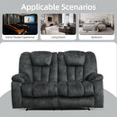 Grey Extra Wide Loveseat Recliner Sofa For Two Cup Holders