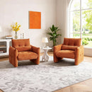 Taupe Sherpa Upholstered Accent Arm Chair Luxurious