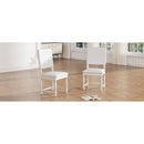 Vintage Traditional 2-Piece Upholstered Dining Chairs with Padded Backs, Cream