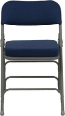 Navy Cushioned Metal Folding Chairs Set of 2 for Events