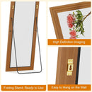 Full Length Mirror 71x32 Walnut Wood Frame Wall Mounted