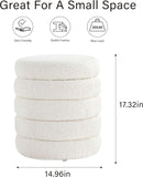 Round Ottoman With Hidden Storage And Cushioned Top