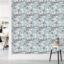 Grey and Black Flowers Wallpaper