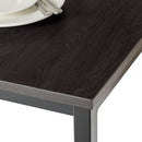 Espresso Textured Metal Frame Dining Table Benches