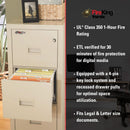Black 2 Drawer Fire Safe Legal Letter File Cabinet