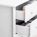 White 6 Drawer Dresser With Smooth Metal Slides Storage