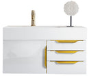 James Martin Columbia 36" Floating Single Bathroom Vanity, Glossy White