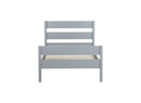 Twin Bed with Headboard and Footboard,Rubber Wood Bed,Grey