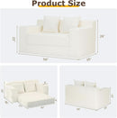 Corduroy Convertible Sofa Bed Three In One BeigeTone Sleeper