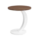 White Nesting Coffee Table Set of 2, Oral and Round Coffee Table Set, Table for Living Room, Large 47.24'', Small 19.69''