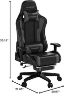 Gray Bluetooth Gaming Chair With Footrest For Home Office