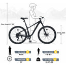 29 Inch Wheels 8 Speed Mountain Bike, for Men Women Boys and Girls, Front Suspension, Steel Frame