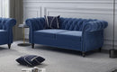 Blue Velvet 2 Piece Living Room Set Sofa Loveseat Chair For Living Room And Office