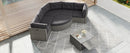 Elegant Patio Furniture Set Outdoor Daybed Rattan Sectional with Cushions and Center Table, Grey, Iron + Rattan