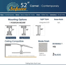 52 Inch Ceiling Fan With Lights Remote Quiet DC Motor