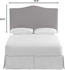 Contemporary Arctic Grey Upholstered Headboard with Silver Nailhead