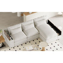 L-shaped Modular Sectional Sofa with Removable Back Cushions,3 Pillows and 2 Storage Spaces,Suitable for Living rooms,Offices and Apartments