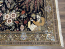 Persian Qum Pictorial Rug 4.8 x 6.5 - Layla & Majnun, Birds