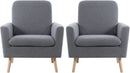 Gray Mid Century Modern Plush Upholstered Armchair